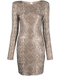 Philipp Plein - Python-Print Crystal Mini Dress - Lyst