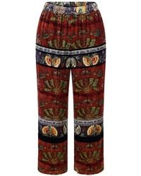 Hui Milano - Floral-Print Velvet-Effect Trousers - Lyst
