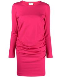 P.A.R.O.S.H. - Gathered-Detail Long-Sleeve Dress - Lyst