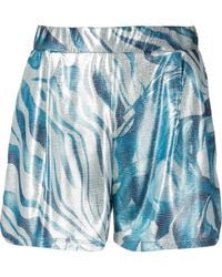 Alberta Ferretti - Metallic Swirl Print Shorts - Lyst