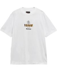 Barbour - T-Shirt Met Grafische Print - Lyst