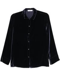 Whyci - Velvet Long-Sleeve Pyjama Shirt - Lyst