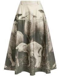 Moschino - Jupe Mi-Longue Évasée À Imprimé Graphique - Lyst