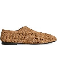 Dolce & Gabbana - Woven Raffia Derby Shoes - Lyst
