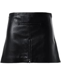 Courreges - Tailored Leather Mini Skirt - Lyst
