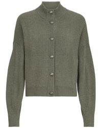 Brunello Cucinelli - Cashmere English-Rib Cardigan With Monili - Lyst
