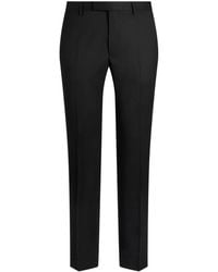 Etro - Slim-Fit Trousers With Silk Details - Lyst