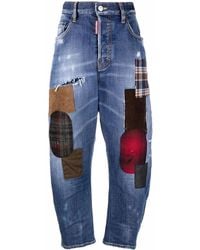 DSquared² - Cropped-Jeans Im Patchwork-Look - Lyst