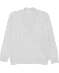 Le Tricot Perugia - V-Neck Ribbed-Trim Sweater - Lyst