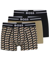 BOSS - Logo-waistband Slip-on Boxers (pack Of Three) - Lyst