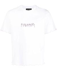 Palmier - Logo-Print Fluted-Hem T-Shirt - Lyst