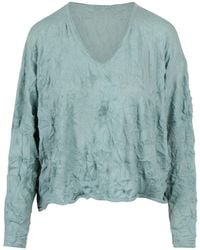 Ralph Lauren - Crinkled-Effect V-Neck Sweater - Lyst