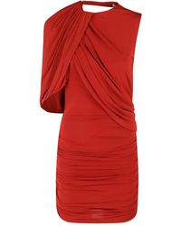 Magda Butrym - Asymmetric Draped Mini Dress - Lyst