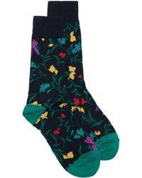 Sacai - Logo-print Floral-intarsia Socks - Lyst