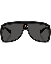 Dolce & Gabbana - Lunettes De Soleil Géométriques Dg Crossed À Plaque Logo - Lyst