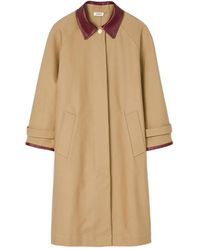 Sandro - Leather-Trimmed Sleeves Coat - Lyst