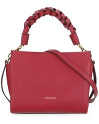Coccinelle - Braided-Handle Pebbled Shoulder Bag - Lyst