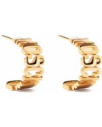 Moschino - Logo-lettering Small Hoop Earrings - Lyst