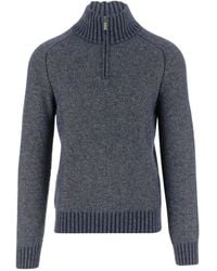 K-Way - Maglione A Collo Alto Con Zip Corta - Lyst