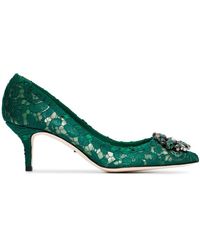 Dolce & Gabbana - Green Bellucci 60 Lace Crystal Pumps - Lyst