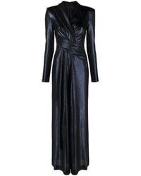 Talbot Runhof - Lamé Wide-Leg Jumpsuit - Lyst