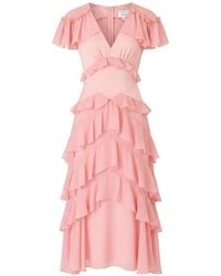 Cinq À Sept - Tatum Ruffled Tiered Midi Dress - Lyst