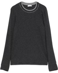 Peserico - Bead-Embellished Long-Sleeve T-Shirt - Lyst