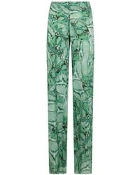 Alberta Ferretti - Butterfly-Print Silk Palazzo Pants - Lyst