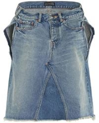 Balenciaga - Sleeveless Denim Asymmetrical Top - Lyst