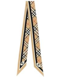 Burberry - Check-Pattern Silk Scarf - Lyst