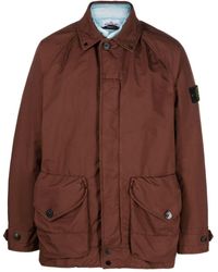 Stone Island - Compass-motif Feather-down Jacket - Lyst