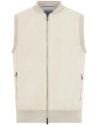 Fedeli - Zip-Up Ribbed-Trim Vest - Lyst
