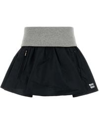 Miu Miu - Technical Fabric Miniskirt - Lyst