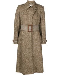 Chloé - Belted Wool-blend Tweed Coat - Lyst