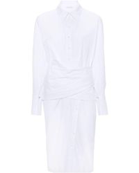 Patrizia Pepe - Draped Cotton Shirt Midi Dress - Lyst