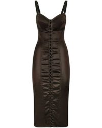 Dolce & Gabbana - Abito midi in stile corsetto - Lyst