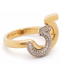 Ferragamo - Gancini Crystal-embellished Ring - Lyst