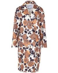 Essentiel Antwerp - Floral-Print Double-Breasted Coat - Lyst