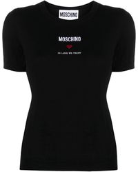 Moschino - Katoenen Top Met Geborduurd Logo - Lyst
