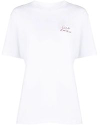 Giada Benincasa - Embroidered Cotton T-Shirt - Lyst
