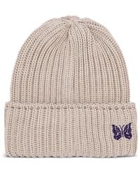 Needles - Rib-Knit Embroidered-Butterfly Beanie - Lyst