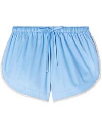 Sandro - Beaded Trim Cotton Shorts - Lyst