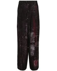 Y's Yohji Yamamoto - Graphic-Print Wide-Leg Trousers - Lyst