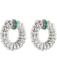 Officina Bernardi - 18Kt Enigma Emerald Hoop Earrings - Lyst
