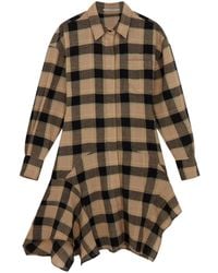 Stella McCartney - Check-Pattern Wool Shirt Dress - Lyst