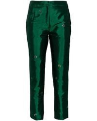 Shiatzy Chen - Floral Embroidery Straight Trousers - Lyst