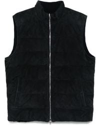 Eleventy - Quilted Suede Gilet - Lyst