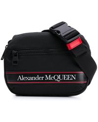 Alexander McQueen Gürteltasche mit Logo-Streifen - Schwarz