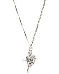 Emanuele Bicocchi - Cross And Arabesque Heart Pendant - Lyst