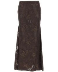 Herskind - Pelé Lace-Overlay Midi Skirt - Lyst